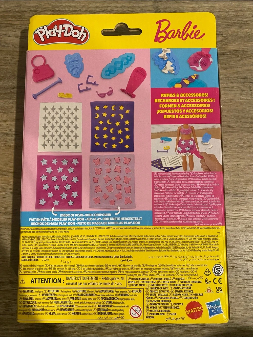 Play-Doh Barbie Sparkles & Gems Fashion Playset - Yellow/Pink